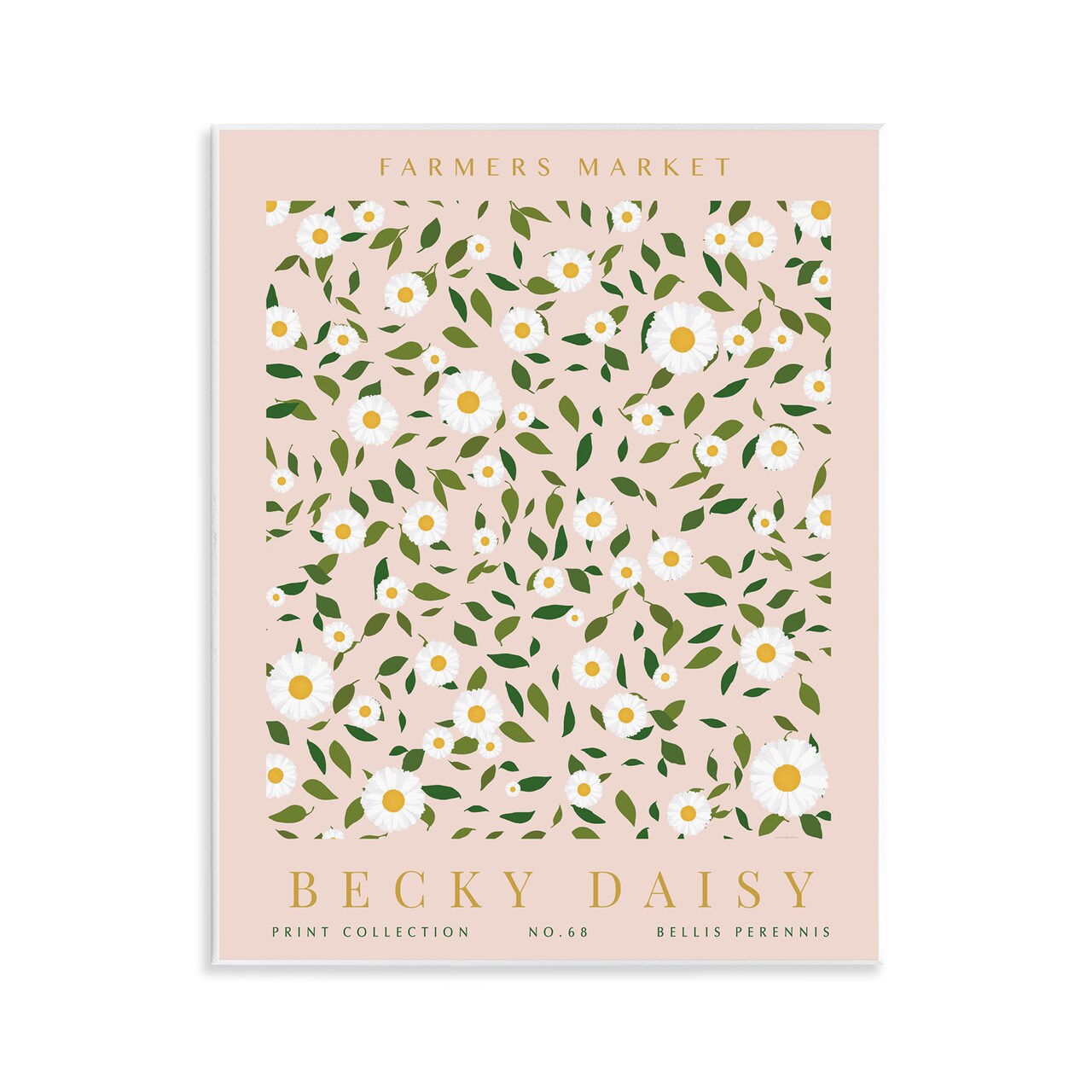 Stupell Industries Minimal Pastel Daisies Wall Plaque Design by Kamdon Kreations